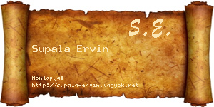 Supala Ervin névjegykártya