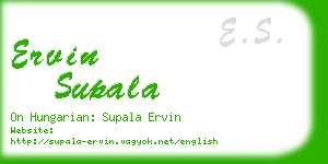 ervin supala business card